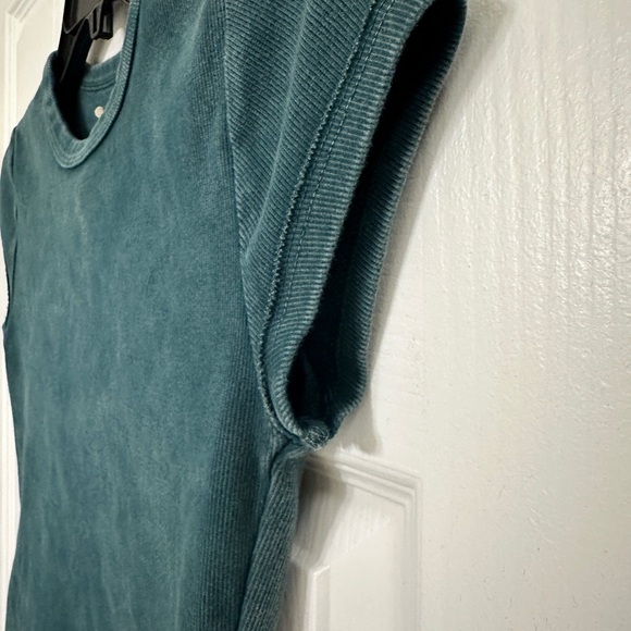 Free People Movement Ribbed Logo Baby Tee in Spruced Up - Picture 4 of 7